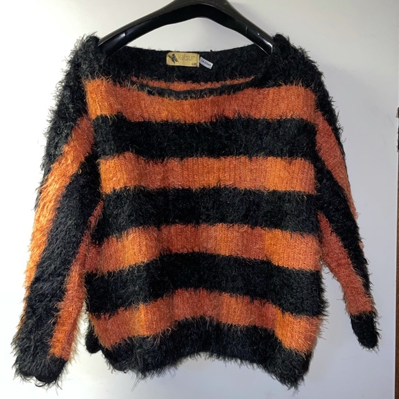 Fuzzy Stripped Sweater - Picture 1 of 3